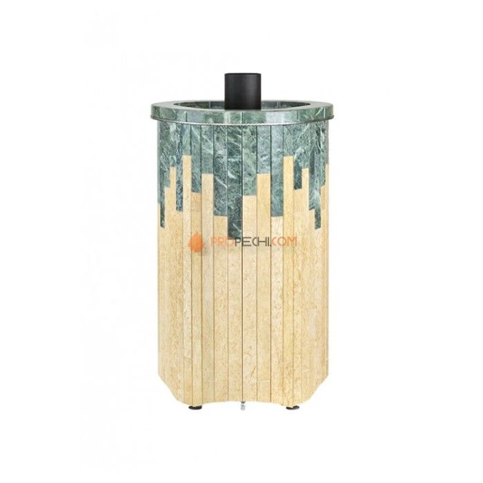 Дровяная печь для сауны Ферингер Мини До 16 м³ - Змеевик + Сильвия Оро - обрамление Камень