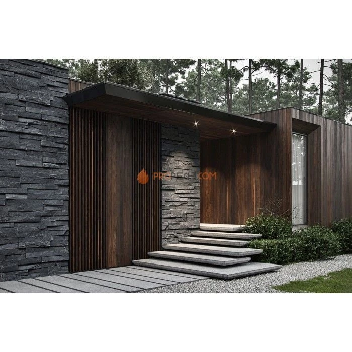 Панель Сланец черный нарезка (70х300мм) упак. (20шт/0,42м2)