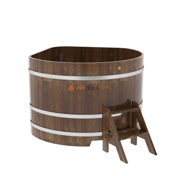 Купель BentWood угловая из сращенных ламелей мореной лиственницы 1,37х1,37