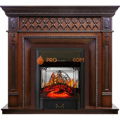 Каминокомплект Royal Flame Alexandria - махагон коричневый антик с очагом Majestic FX M Black