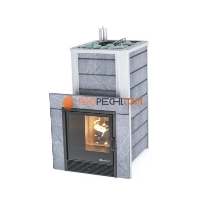 Дровяная печь для бани ИзиСтим Ялта 35 в камне Талькохлорит