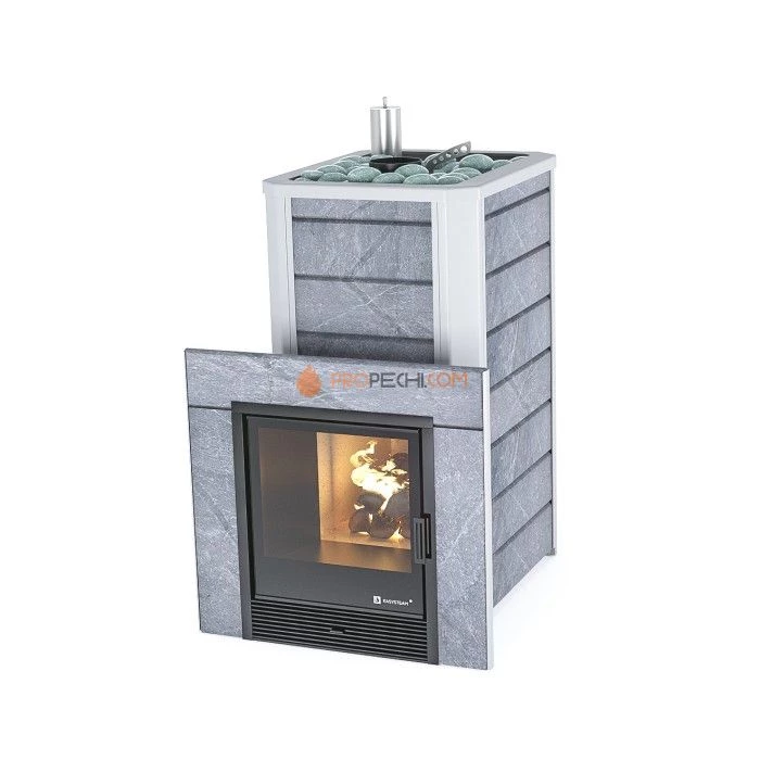 Дровяная печь для бани ИзиСтим Ялта 35 в камне Талькохлорит