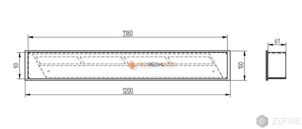 Прямоугольный контейнер Zefire 1200