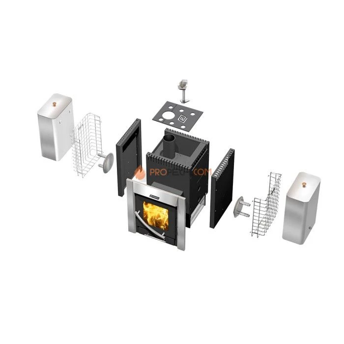 Дровяная печь для бани Ермак 3D