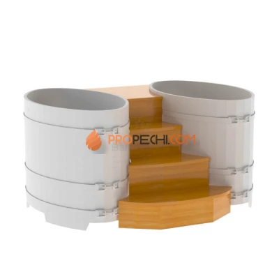 Подиум BentWood на 2 купели 0,8х1,42 из натуральной лиственницы