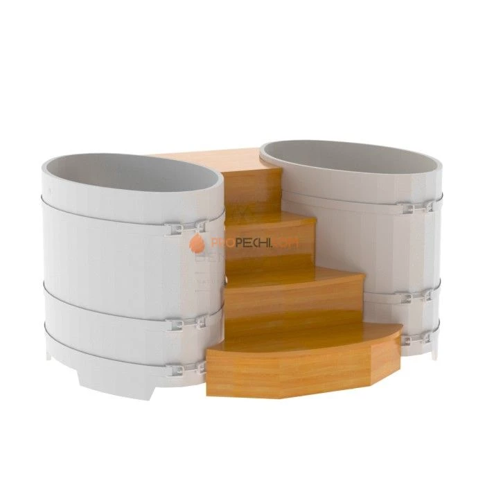 Подиум BentWood на 2 купели 0,8х1,42 из натуральной лиственницы