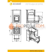 Печь для бани Везувий Легенда 22 (270) Талькохлорит