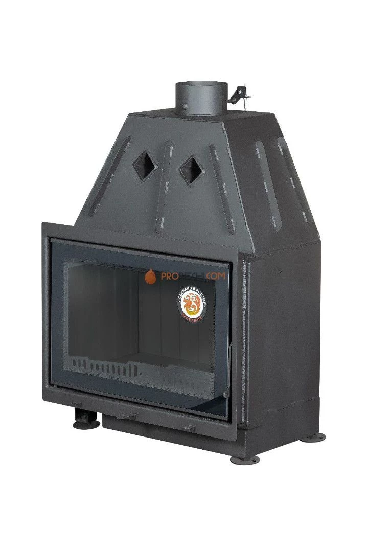 Каминная топка ЭкоКамин Альфа 700-150 B черный шамот