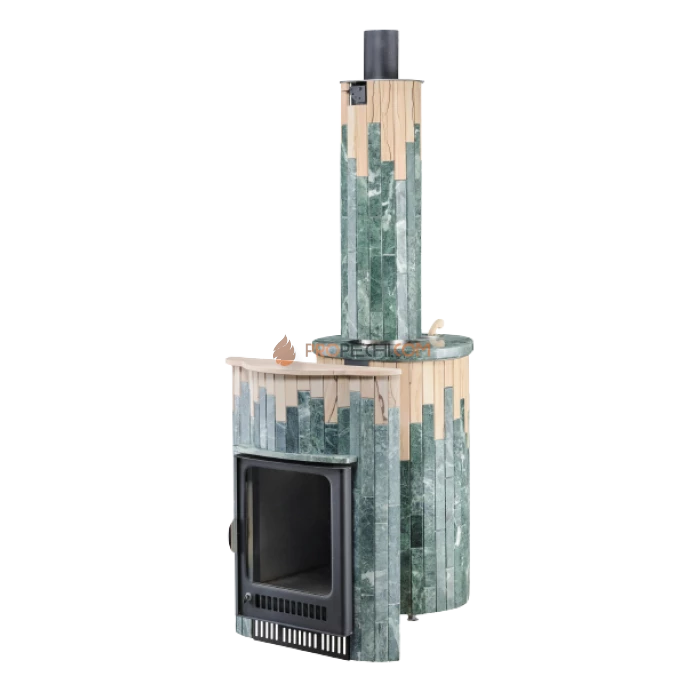 Дровяная печь для бани Ферингер Макси До 38 м³ - Змеевик + Окаменевшее дерево