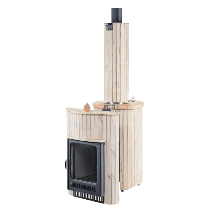 Дровяная печь для бани Ферингер Малютка До 18 м³ - Окаменевшее дерево наборный