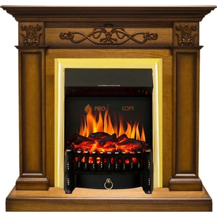 Каминокомплект Royal Flame Verona - Дуб антик с очагом Fobos FX Brass