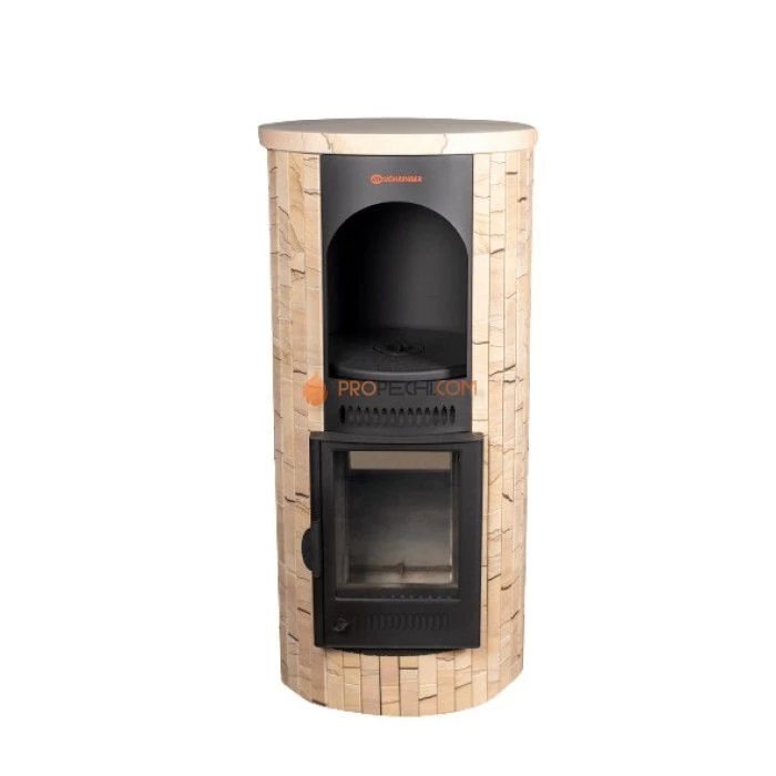 Отопительно-варочная печь Ферингер Лада ПФ - Окаменевшее дерево наборный