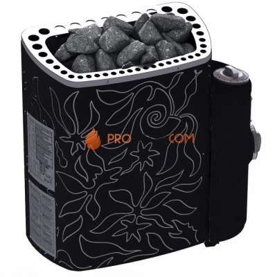 Электрическая печь SAWO Dragonfire ScandiFire SCA-60NB-DRF-BL-P-C 6 кВт (со встроенным пультом)