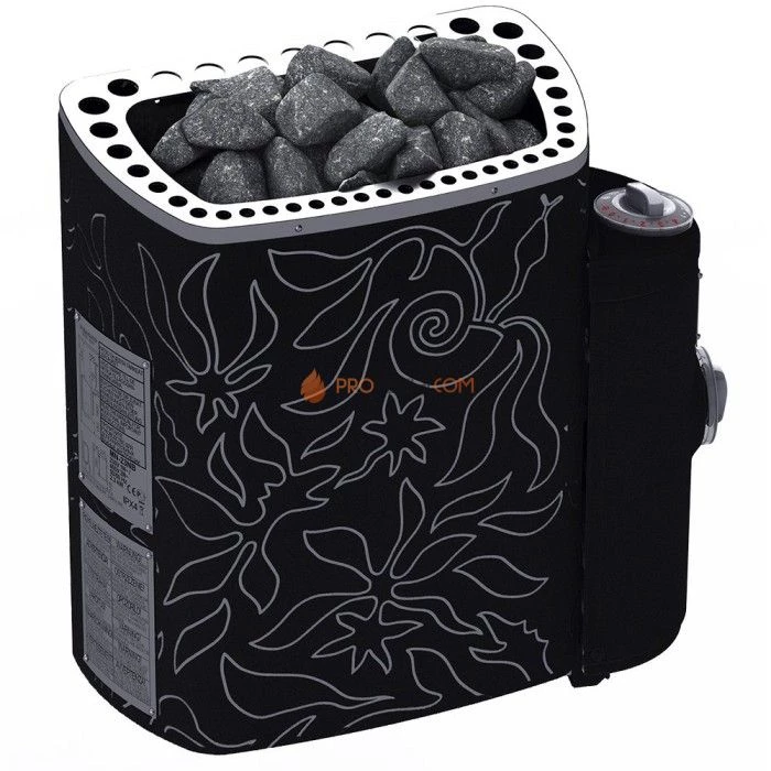 Электрическая печь SAWO Dragonfire ScandiFire SCA-60NB-DRF-BL-P-C 6 кВт (со встроенным пультом)