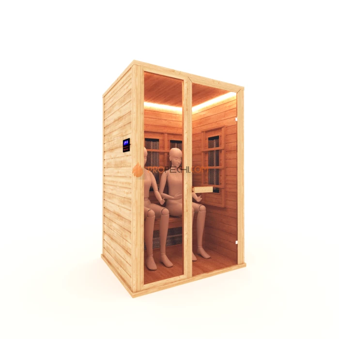 Сауна инфракрасная НКЗ керамика 2-местная прямая 135x105x200 см, вход со стороны 135 см