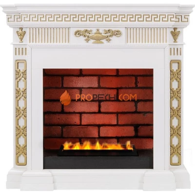 Каминокомплект Dimplex Greece - Белый с золотом с очагом Cassette 400 LNH-INT PS (без дров)