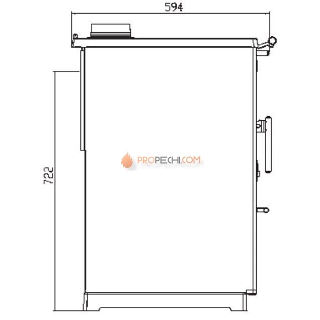 Плита Plamen 850 Glas красная, труба справа