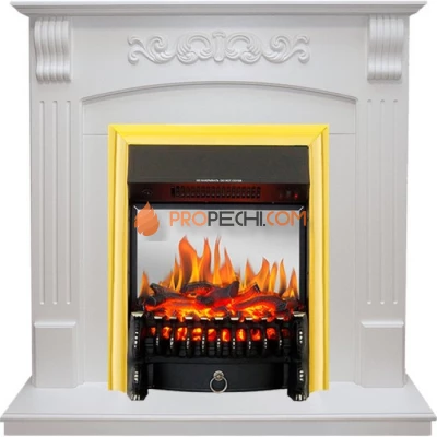 Каминокомплект Royal Flame Sorrento - Белый дуб с очагом Fobos FX M Brass