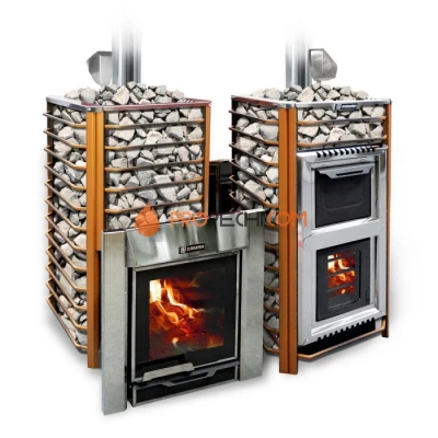 Дровяная печь для бани Ермак 36 Сетка-Люкс (нержавейка)