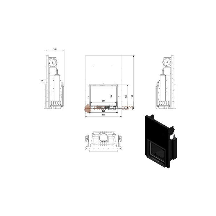 Каминная топка Kratki Antek/G (гильотина)