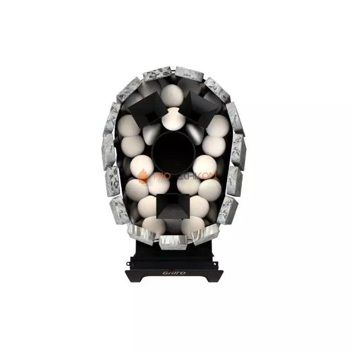 Дровяная банная печь Grill’D Cometa 350 Vega Short Window Max Stone Pro (Серпентинит)