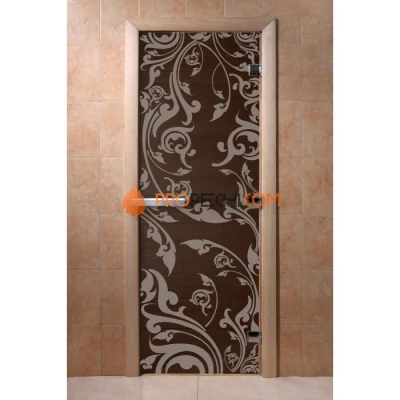 Дверь для бани DoorWood с рисунком Венеция Черный жемчуг, 1900x700 мм