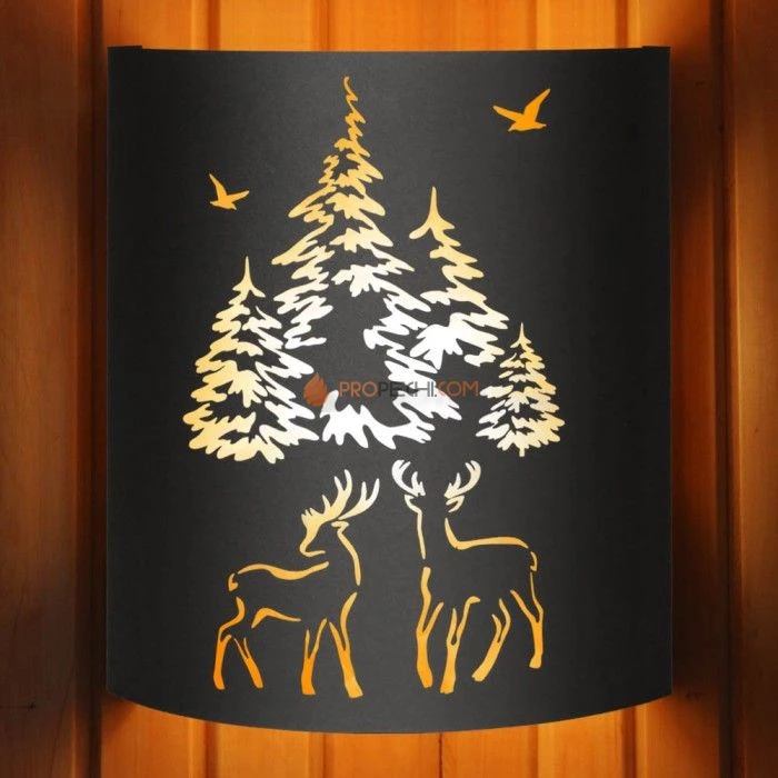 Абажур Везувий BLACK (AISI 430) тип 2 Олени