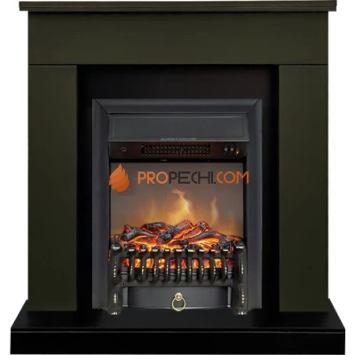 Каминокомплект Royal Flame Bergen (Разборный) - Темная олива (Ширина 900 мм) с очагом Fobos FX M Black