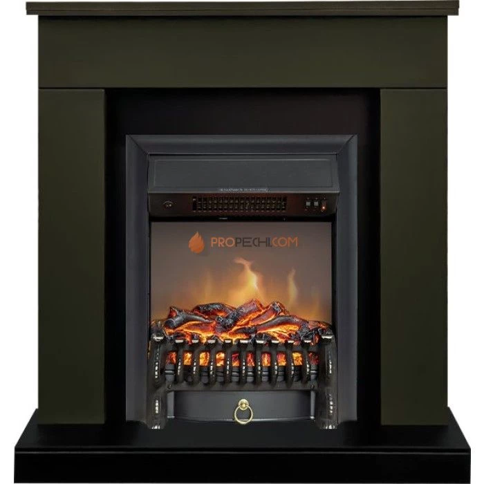 Каминокомплект Royal Flame Bergen (Разборный) - Темная олива (Ширина 900 мм) с очагом Fobos FX M Black