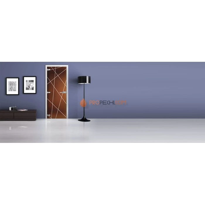 Стеклянная межкомнатная дверь DoorWood с рисунком MG-09 Бронза матовая, 2000х700 мм