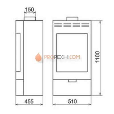 Печь-камин Thorma Andorra, серая