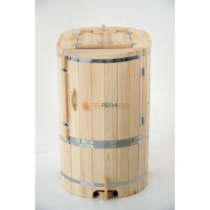 Фитобочка овальная НКЗ STANDARD из кедра, (ШИП-ПАЗ) со скошенной крышкой, 130x78x100 см / 40 мм