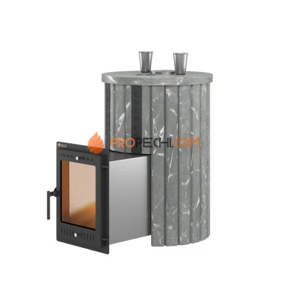 Дровяная печь для бани Эверест Steam Master 30 INOX Ламель Талькохлорит, S-20