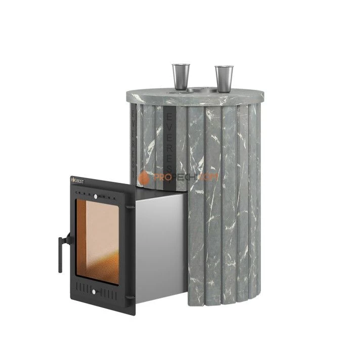 Дровяная печь для бани Эверест Steam Master 30 INOX Ламель Талькохлорит, S-20