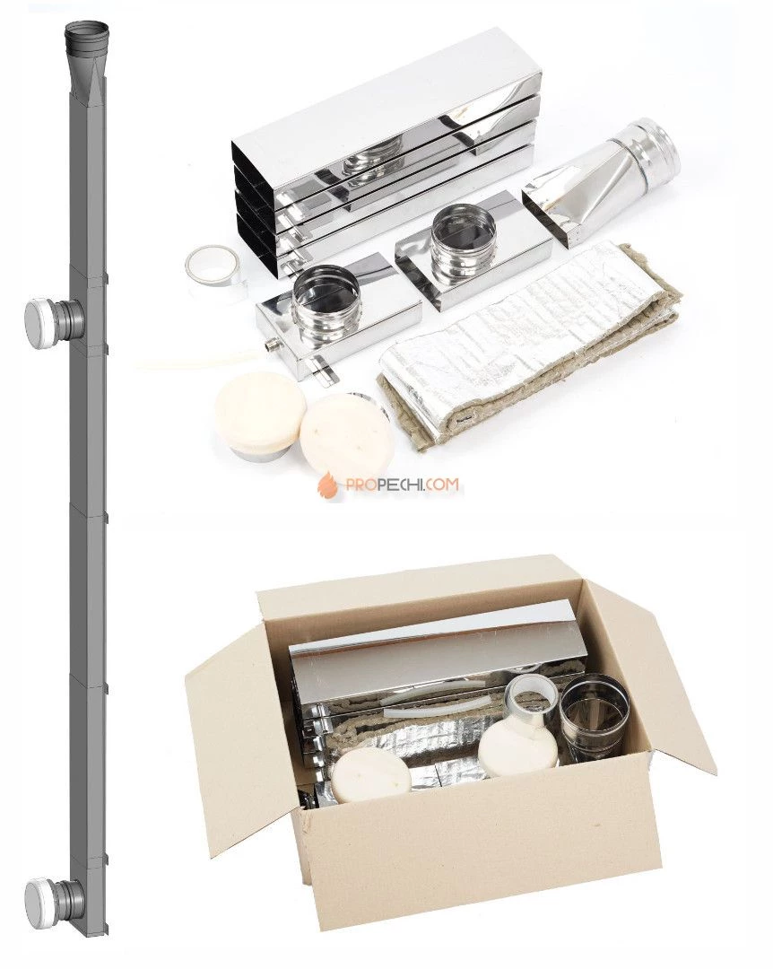 Комплект вентиляции для бани и сауны ТиС (П) проход через перекрытие/кровлю