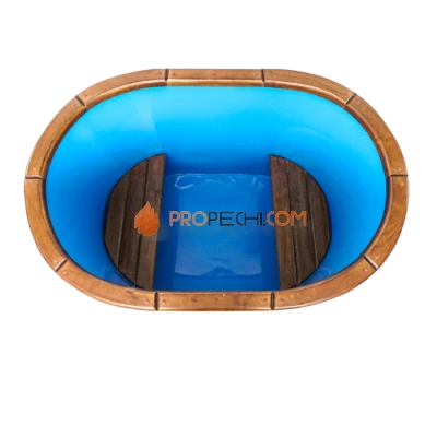 Купель овальная НКЗ STANDARD из кедра, с пластиковой вставкой, 100x78x120 см