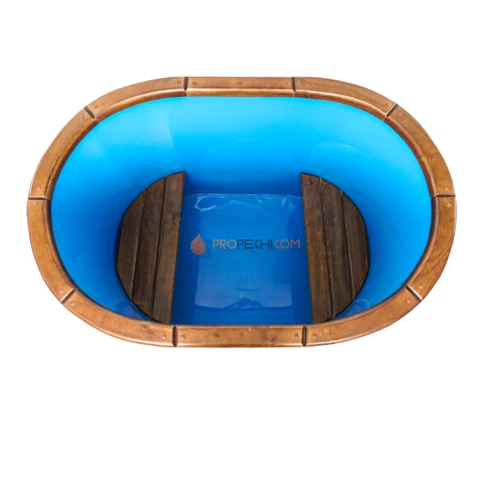Купель овальная НКЗ STANDARD из кедра, с пластиковой вставкой, 100x78x120 см