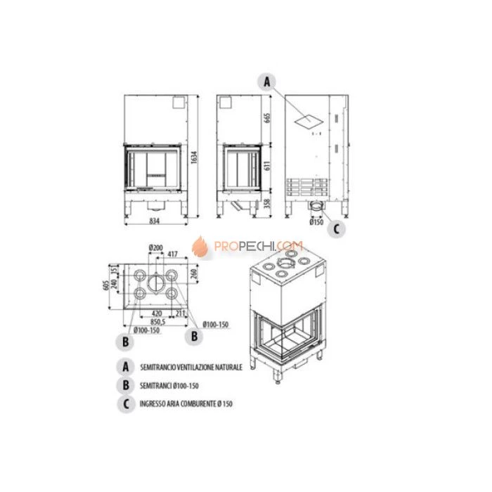 Каминная топка MCZ Plasma 75 dx Wood