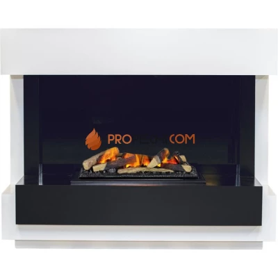 Каминокомплект Dimplex Cube - Белый с черным с очагом Cassette 600 LNH-INT (с дровами)