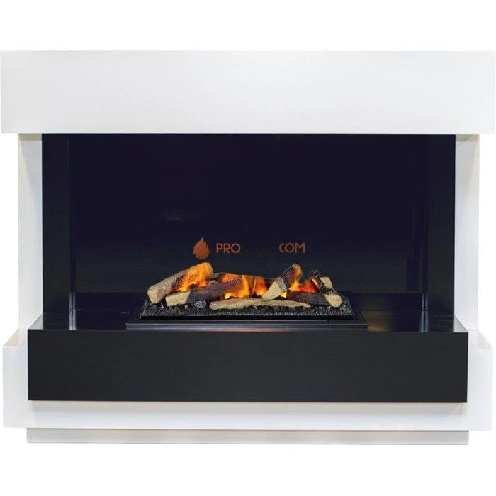 Каминокомплект Dimplex Cube - Белый с черным с очагом Cassette 600 LNH-INT (с дровами)
