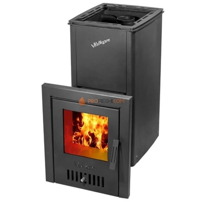 Дровяная печь для бани Вулкан Монблан с кожухом
