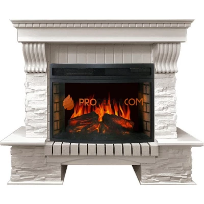 Каминокомплект Royal Flame Pierre Luxe Белый / Сланец белый с очагом Dioramic 25 LED FX