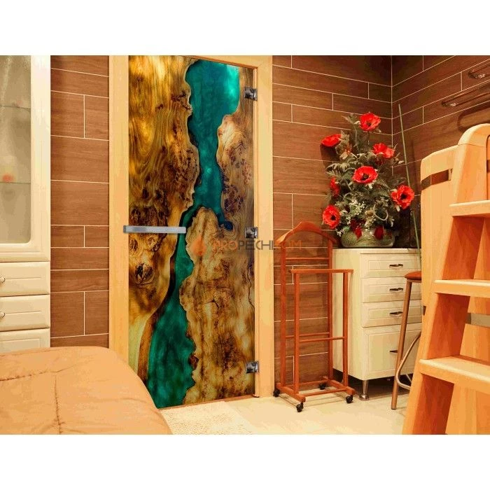 Дверь для бани DoorWood с фотопечатью (СЛЭБ-02), 2000x800 мм