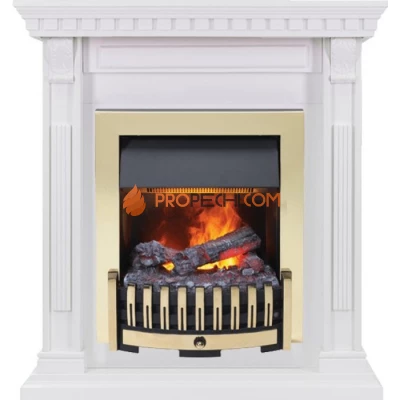 Каминокомплект Dimplex Orlean - Белый дуб с очагом Danville Brass FB2