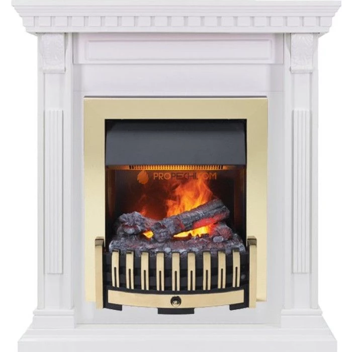 Каминокомплект Dimplex Orlean - Белый дуб с очагом Danville Brass FB2