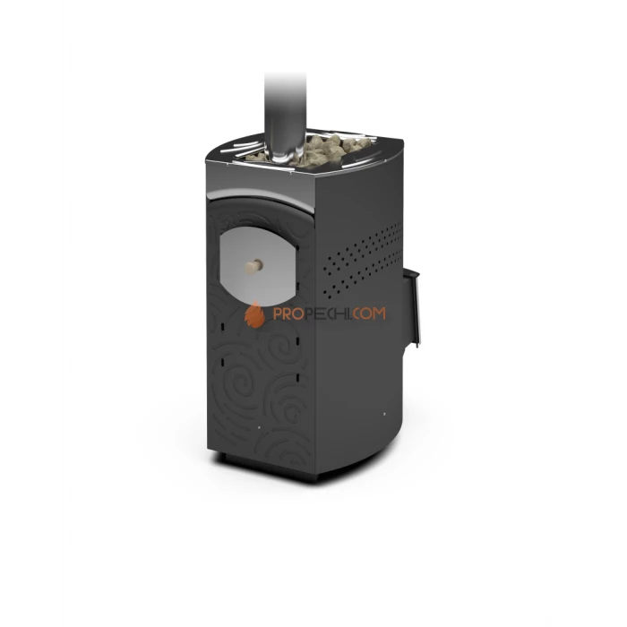 Дровяная печь для бани Теплодар Домна-20 ЛК Панорама