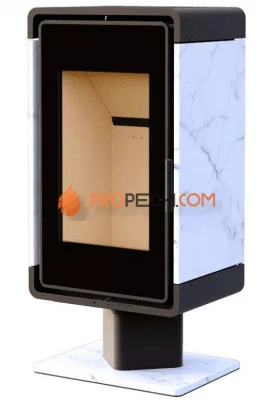 Печь-камин АСТОВ КУБ (ПК 4581) Камень на низкой ноге