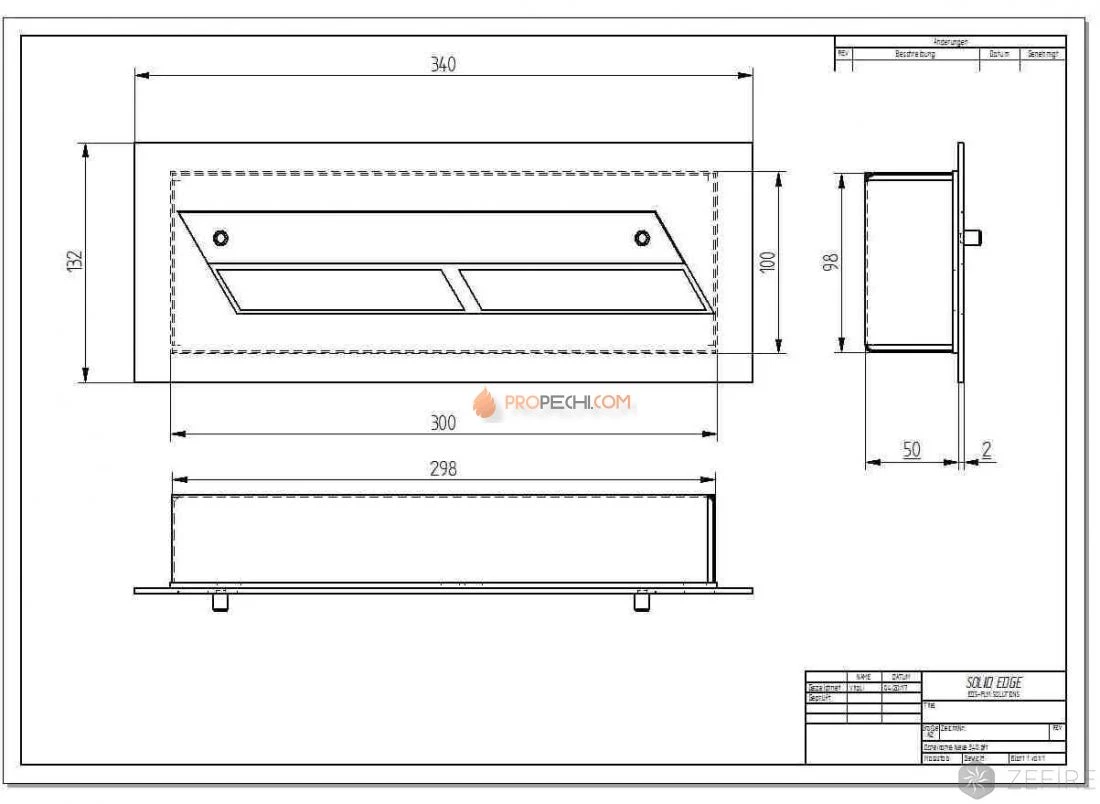 Прямоугольный контейнер Zefire 340