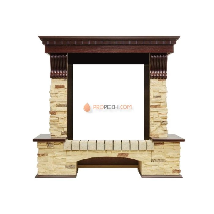 Каминокомплект Royal Flame Pierre Luxe - Темный дуб / Сланец с очагом Majestic FX Black