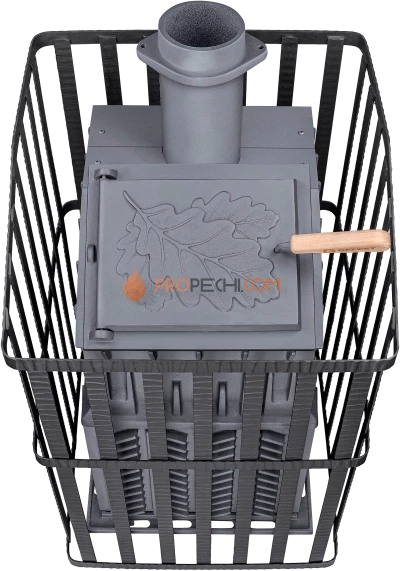 Чугунная банная печь Гефест Гром Ураган 30 П2